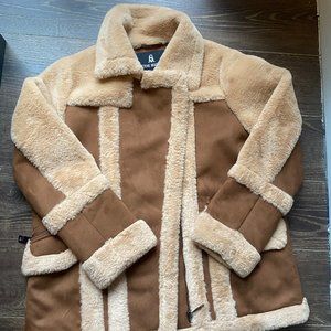 Steve Madden suede brown faux fur coat